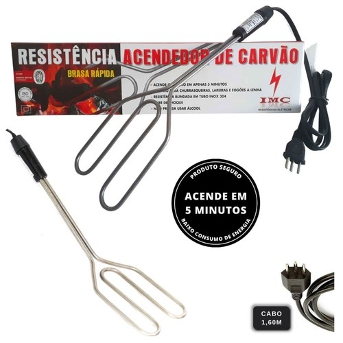 Acendedor De Churrasqueira Acendedor Fogão a Lenha e Lareira 127V ou 220V em Oferta na Shopee