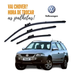 Kit Palheta Limpador Parabrisa Dianteiro + Traseiro Parati G4 2005 a 2012 Silicone PROMOÇÃO SHOPEE