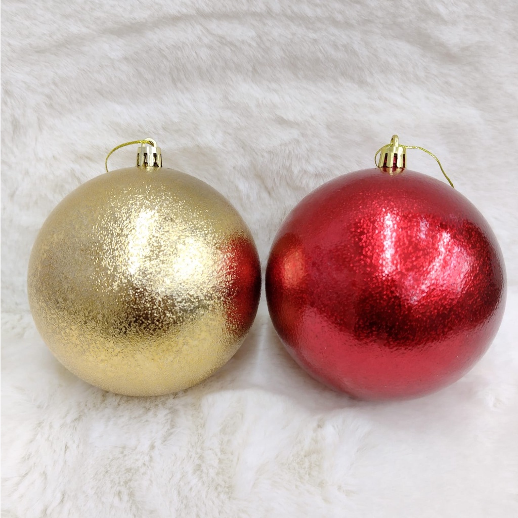 Kit 02 Bolas De Natal Vermelha E Dourado 10cm Enfeite Natalino Decorativo  Wincy Decoração Natalina | Shopee Brasil