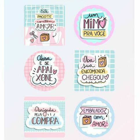 300 Adesivos 4x4cm Frases Personalizadas para Embalagens com sua Marca ...