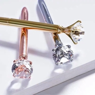 Caneta Diamante de Cristal Brilhante Rose Gold Dourada Prata Gel Ponta Fina