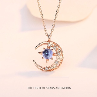 Moda Luz De Estrelas E Lua Charme Colar Delicados Clavícula Estrelas Strass Cadeia Colar Para As Mulheres De Jóias