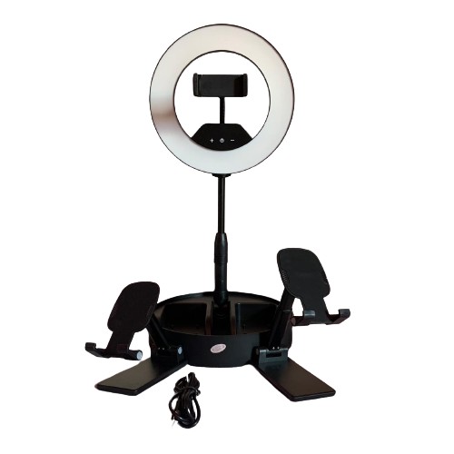 Luminária Dobravel Led Ring Light 21cm Maquiagem Selfie leitura Suporte Tablet Celular