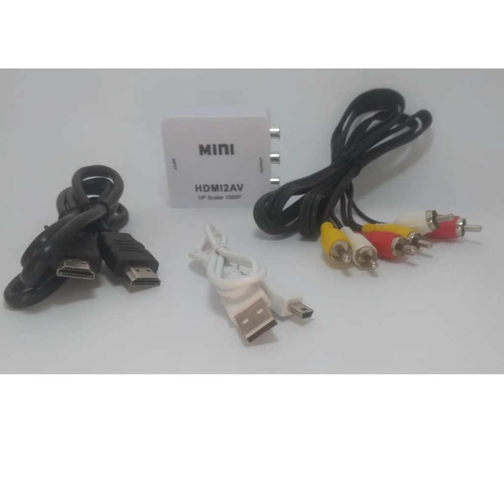 Kit Adaptador Conversor Hdmi P/ 3 Rca + Cabo Rca + Cabo Hdmi