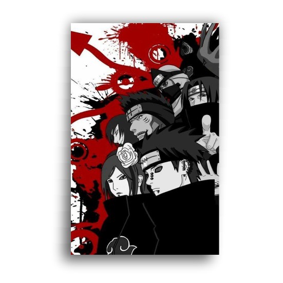 Quadro Decorativo Naruton Akatsuki Símbolo Placa 20x30 cm MDF 3mm 4K