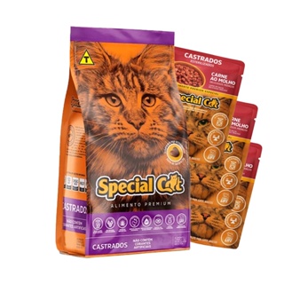 Ração Special Cat Adultos Castrados - 20Kg + Sache em Oferta na Shopee