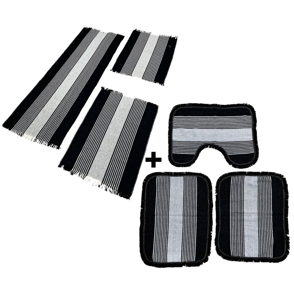 Jogo Decorativo 02 Kit Tapete Cozinha E Banheiro 3 Peças Liso