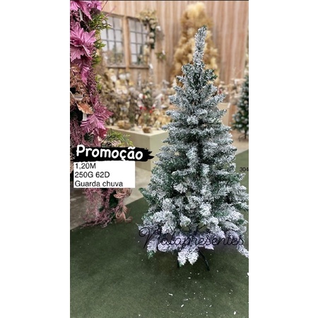 Árvore de Natal Pinheiro Flocos de Neve Luxo 1,20m 250 Galhos Nevada |  Shopee Brasil