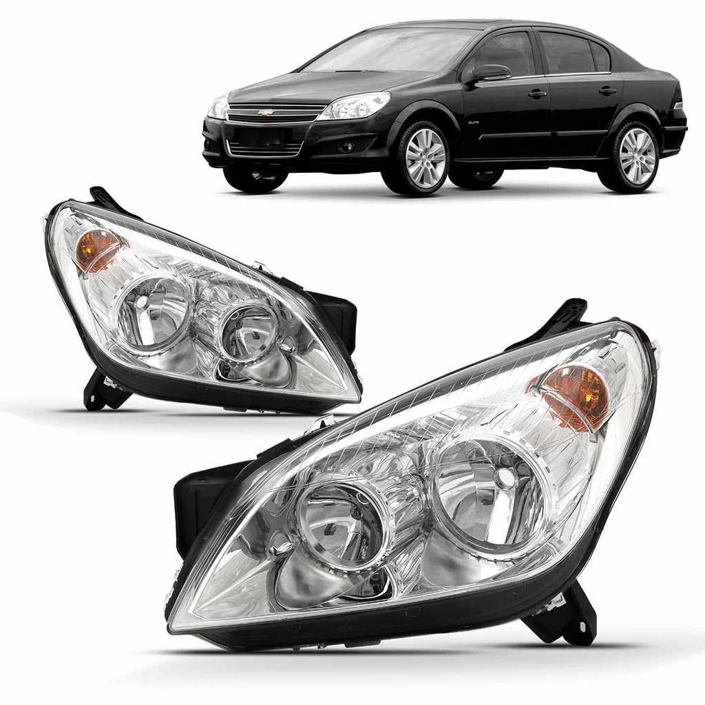Farol Vectra 2006 2007 2008 2009 Foco Duplo Cromado em Oferta na Shopee