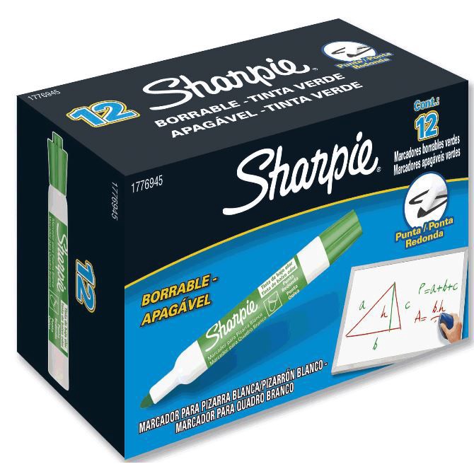 Pincel para Quadro Branco Tank Verde - Sharpie c/12 unidades