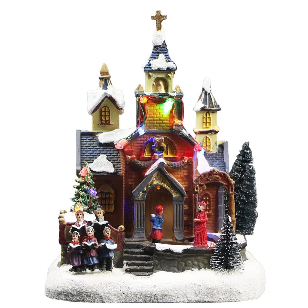 Decoração Igreja Natal Igrejinha Natalina 19cm | Shopee Brasil