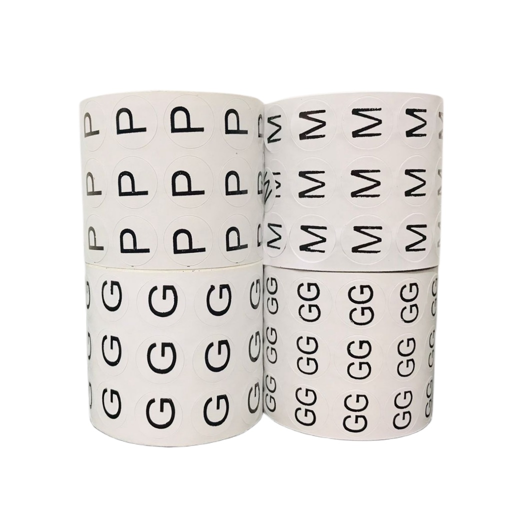 Etiquetas adesivas kit com tamanhos P,M,G E GG COM 4000 UNIDADES em Oferta na Shopee