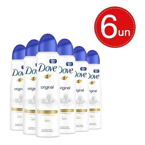 Kit Desodorante 6 und Dove Original Aerossol - Antitranspirante Dove Original 150ml com até 48 horas de proteção.