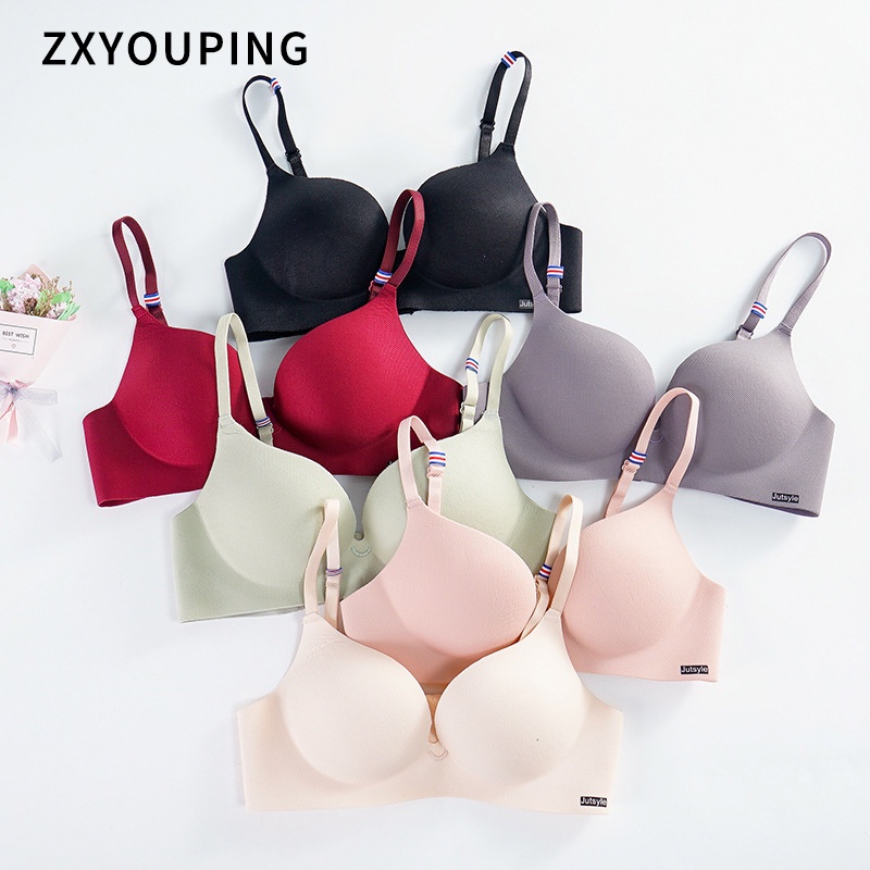 ZXYOUPING Kit 3/1 Mulher Francês Sem Costura Roupa Íntima De Seda Fria Fio Bra Push Up Marcação Respirável Feminina Moda Lingerie em Oferta na Shopee