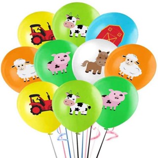 10pcs 12 '' Fazenda Animal Balões De Látex Decorações Do Aniversário Suprimentos Bonito Dos Desenhos Animados Porco Vaca Ovelhas Frango Crianças Chuveiro Presente em Oferta na Shopee