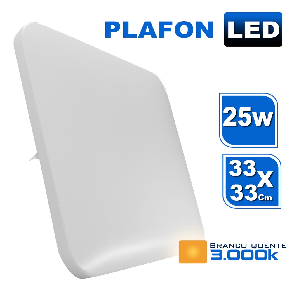 Plafon Led 25w Quadrado Sobrepor Luminaria Borda Infinita Shopee Brasil