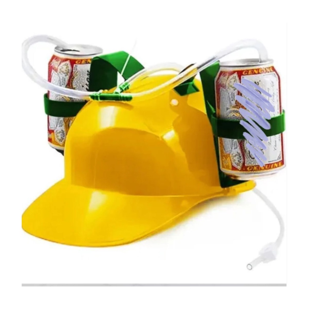 Capacete para Cabeça com Porta Lata e Canudo Brasil Copa do Mundo em Oferta na Shopee