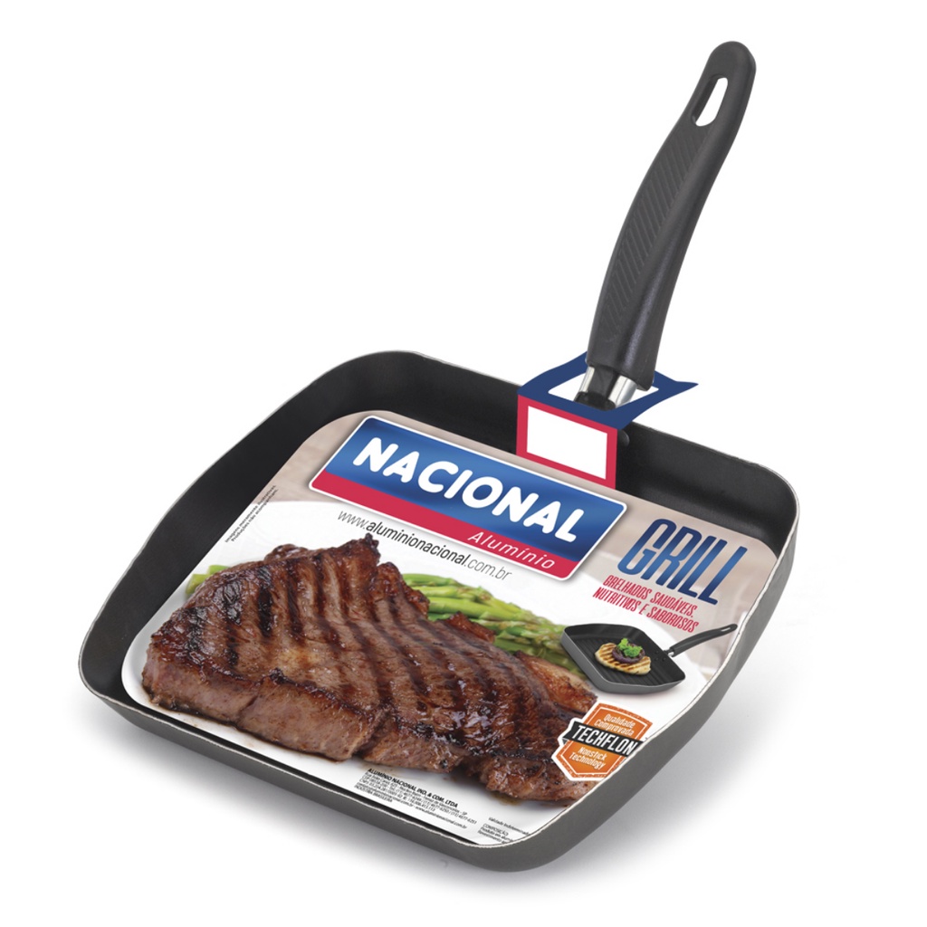 Frigideira Grill Antiaderente Bifeteira e Bistequeira Ipanema Grafite em Oferta na Shopee