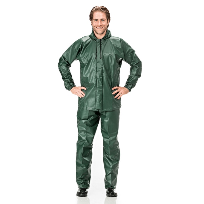 Conjunto Pescador Capa De Chuva Pantaneiro Verde de PVC