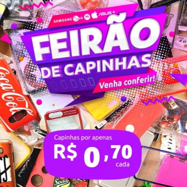 Kit Lote Para Revenda 100 Capa Capinha para Smartphones Variados Todas Embaladas
