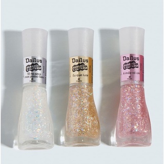 Kit 3 Esmaltes Babado E Gliteria Dailus (Tô Na Seca Mas Passo Bem + Eu Que Lute + A Mãe Ta On)