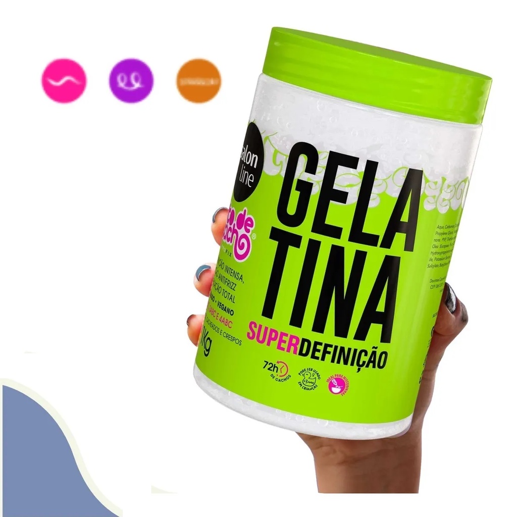 Gelatina Capilar Super Definicao 1kg Salon Line Para Cabelo Ondulado Cacheado E Crespo Garante Hidratacao Maciez E Brilho Shopee Brasil