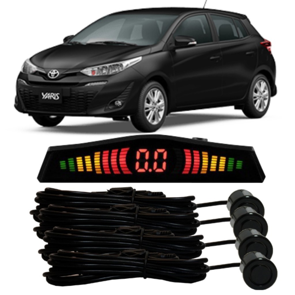 Sensor De Estacionamento Ré Yaris Todos Os Modelos Preto em Oferta na Shopee