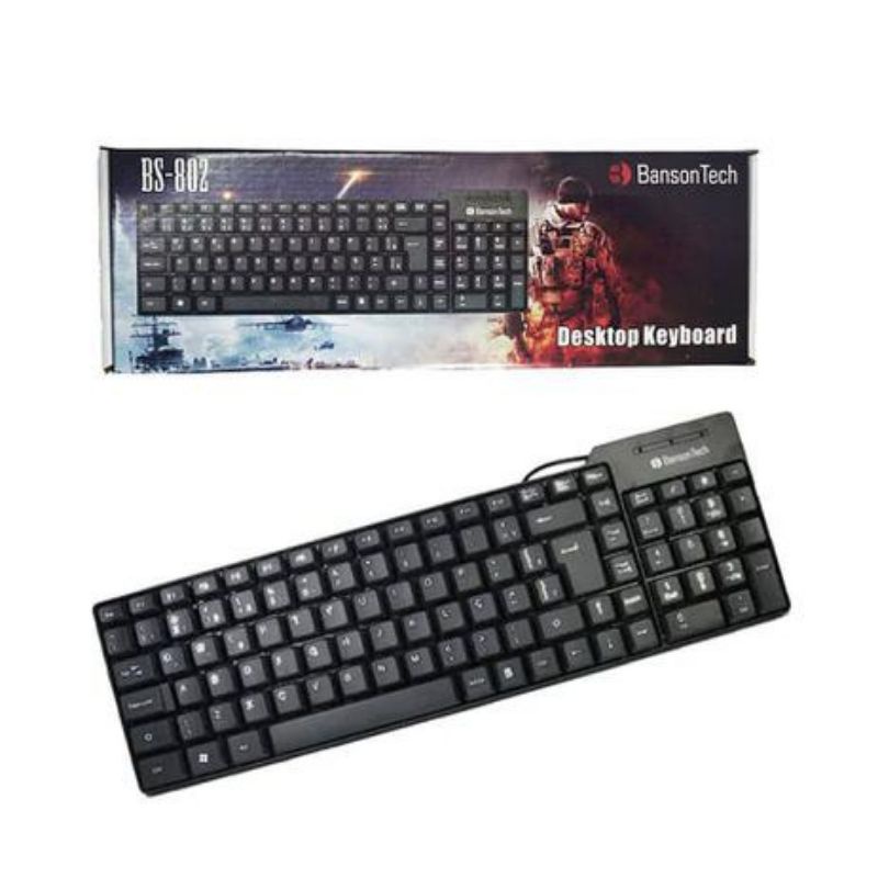 Teclado PC Usb com Fio Padrão Preto - Banson Tech BS-2101