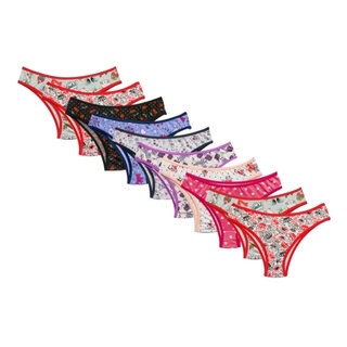 Kit 10 Calcinha Tanga Conforto Microfibra lingerie Feminino Atacado.