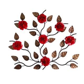 Mandala De Parede Em Ferro Artesanal Com Flores E Folhas em Oferta na Shopee