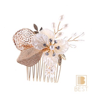 Golden Flower Leaf Rhinestones Pérolas Para Casamento Penteado De Noiva Cabeça De Cristal Acessórios Cabelo Damas De Honra