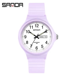 SANDA Relógio De Pulso Feminino/Quartzo Eletrônico À Prova D'água Com Calendário/Semana/Visor/Esportes Ao Ar Livre
