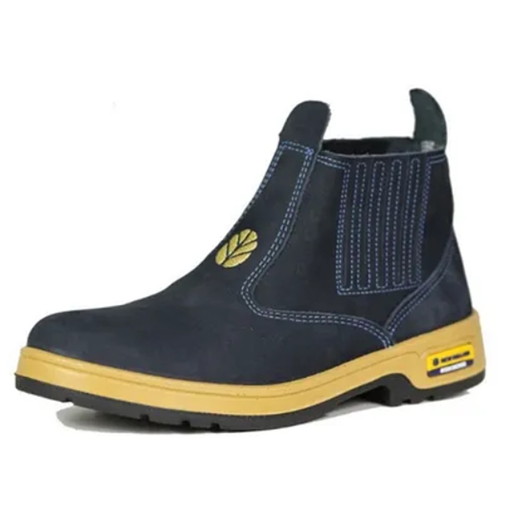 Bota Botina New Holland Azul Couro Nobuck Bovino Unissex