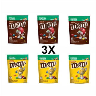 Kit 3un Chocolate Confeito M&ms Ao Leite e Amendoim 148gr - Mars