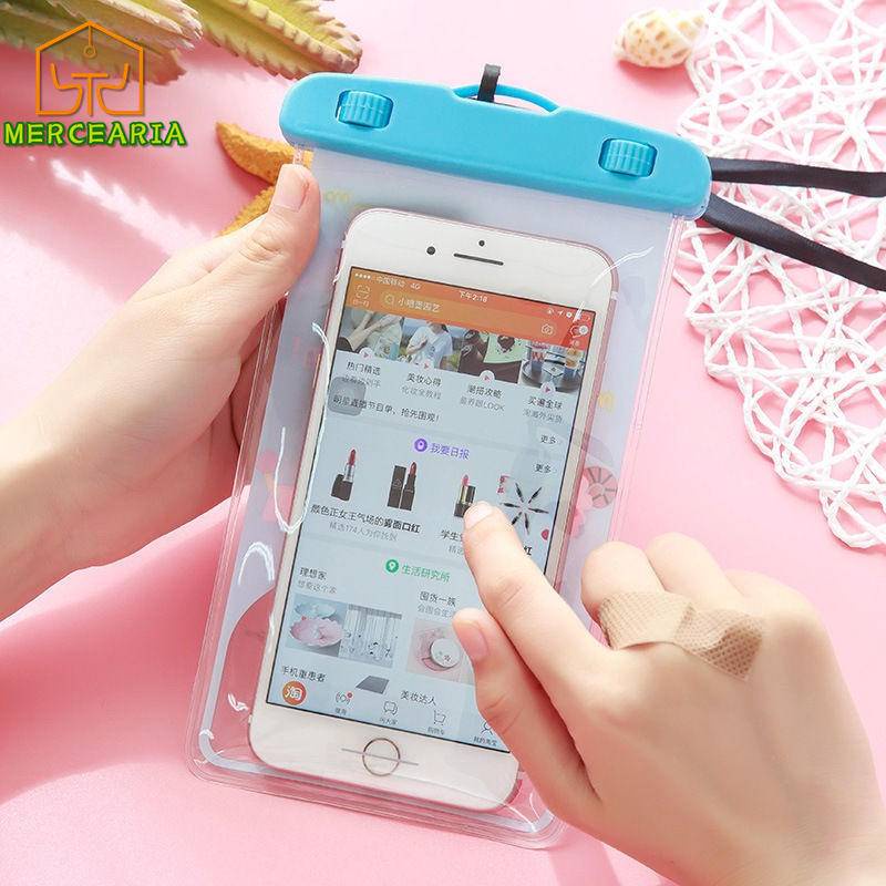 1pc Airbag flutuante inflável do telefone móvel bolsa impermeável Tela de toque para nadar à prova d'água saco de telefone celular