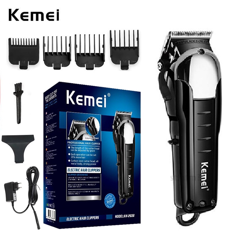 Kemei 2608 Homens Trimmer Clipper Cabelo Profissional Sem Fio Recarregável Elétrico Poderoso Desboeador Máquina De Corte Do Cortador em Oferta na Shopee