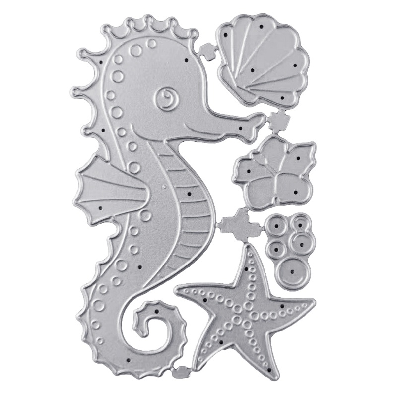 br Seahorse Estêncil Metal Concha/Estrela Do Mar/Corte Para Álbum Scrapbooking em Oferta na Shopee
