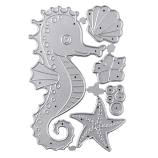 br Seahorse Estêncil Metal Concha/Estrela Do Mar/Corte Para Álbum Scrapbooking em Oferta na Shopee