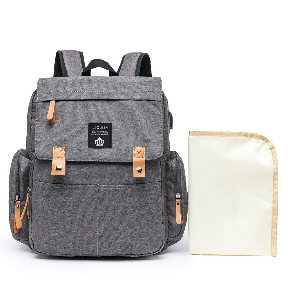 Bolsa Bebê Saída Maternidade Lequeen Mochila Reforçada Moderna Luxo Multifuncional