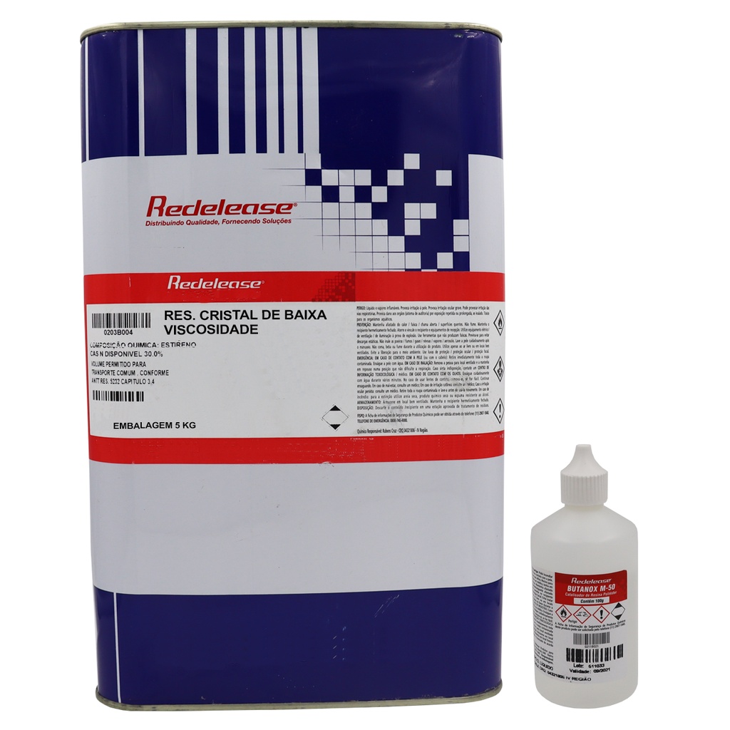 Resina Cristal de Baixa Viscosidade Com Catalisador (5,100 Kg) em Oferta na Shopee
