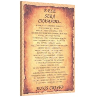 Quadro Evangélico Decorativo Ele será chamado Grande 70cm x 50cm Nomes de Jesus Cristão em Oferta na Shopee