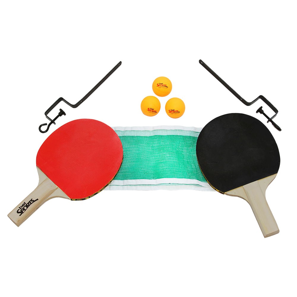 Kit Tênis de Mesa 2 Raquetes + Suporte + Rede + 3 Bolinhas n°40