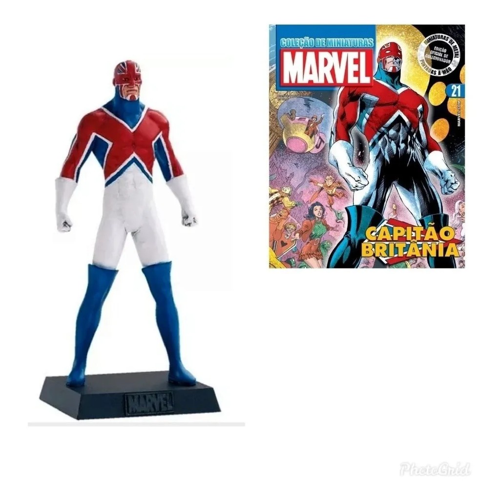 Estatueta Boneco De Chumbo Capitao Britania Eaglemoss 10 Cm