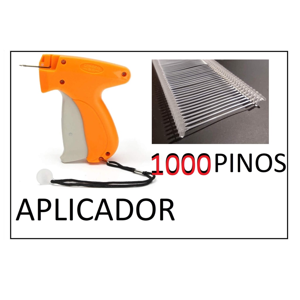 Kit Pistola Aplicador de Etiquetas / Tag + 1000 Pinos Plásticos Fix Pin p Roupas e Tecidos