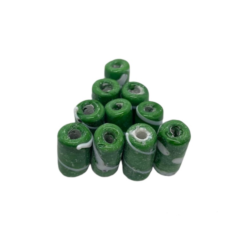 Kit com 10 Firmas 22 mm Verde e Branco Murano Guias