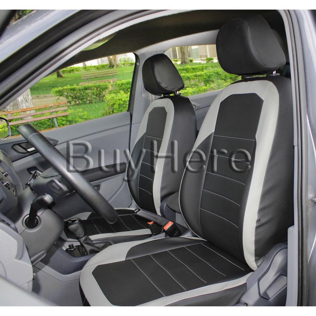 Capa De Couro Para Banco De Carro Personalizada Costura Colorida Programada VW Volkswagen Gol Nivus Voyage T-cross Fox