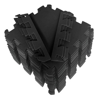 Kit 30 Tatames EVA 50x50 1cm Preto - Linha Econômica