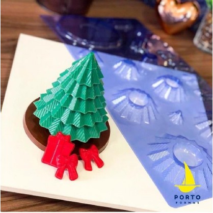 1~5 Forma Placa Textura e Modelagem Para Chocolate ÁRVORE NATAL 3D–CÓD P859. Para Festas  (Porto) - Home & Living