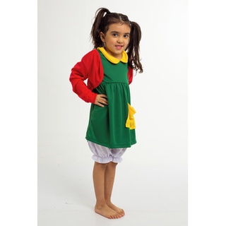Fantasia Chiquinha Infantil Menina Turma do Chaves Luxo Festa De Criança Casaco Vestido Shorts