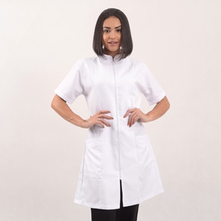jaleco com zíper manga curta Gabardine médica dentista enfermeira direto da fábrica em Oferta na Shopee